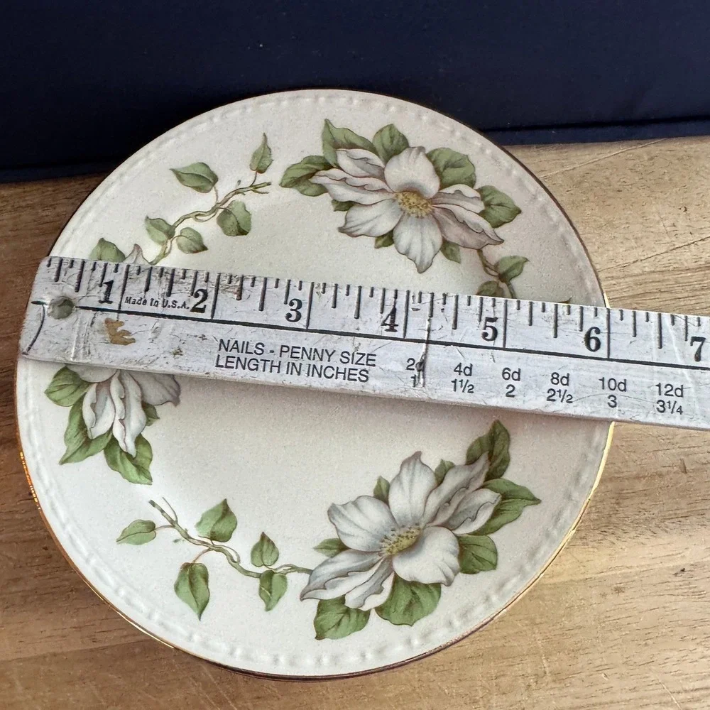 Homer Laughlin Eggshell Georgian Cotillion Floral 6 Inch Bread Plate USA Vintage